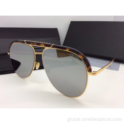 Cat Eye Sunglasses Gold Semi Rimless Cat Eye Sun Glasses Wholesale Manufactory